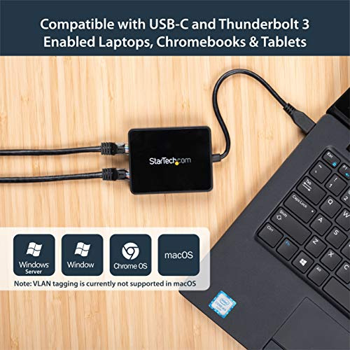 Startech.com Adaptador Usb-c A Gigabit Ethernet Dual Con Usb