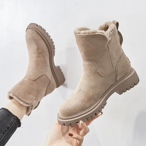 Zapatos De Algodón Cálidos De Terciopelo Moda Botas Martin