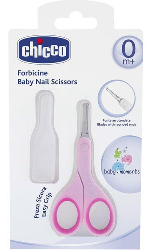 Tesoura Infantil E Protetor 0m+ Baby Moments Rosa Chicco