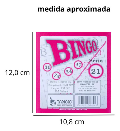 Bloco De Bingo Jornal Rosa 100f C/05un