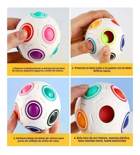 Cubo Bola Mágico Arcoíris Puzzle Juego Ingenio Fidget -441