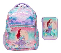 Comprar Kit Mochila Lapicera Princesas Disney Sirenita Porta Laptop