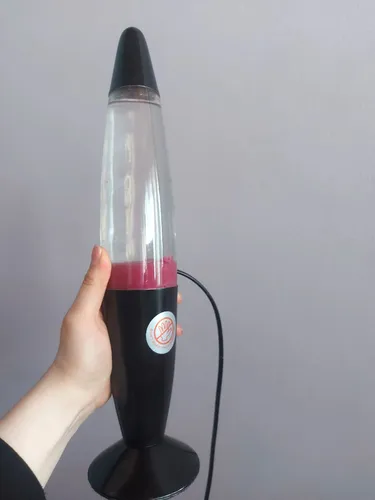 Lámpara/lámpara - Lámpara De Lava - Negro Con Liquido Rosa (Usado)
