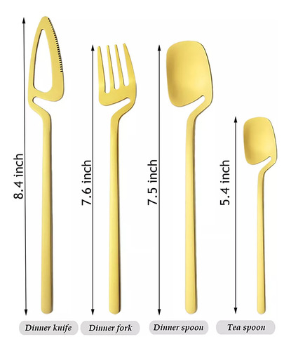 Juego De Cubiertos O Inoxidable Cucharas Y Ten 16 Piezas