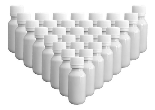 Imagen 1 de 2 de 30 Pack Botella Plástico 40 Ml Blanco C/tapa