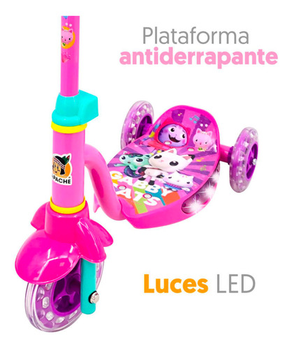 Scooter Patín Disney Gabby's Dollhouse Luces Apache En Caja (Usado)