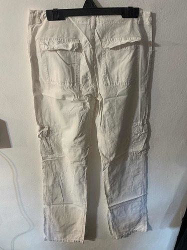 Pantalón Cargo Blanco De Mujer Talle 36