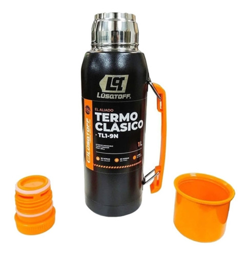 Termo Acero Inoxidable Lusqtoff 1 Lt Frío Calor 20hs Negro