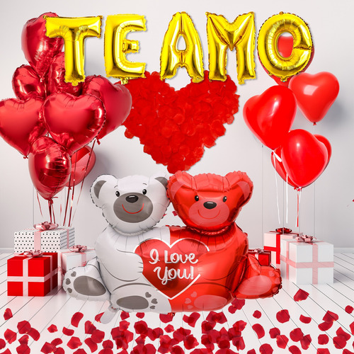 Globos Rojos Corazón Decoración San Valentín 1041 Piezas