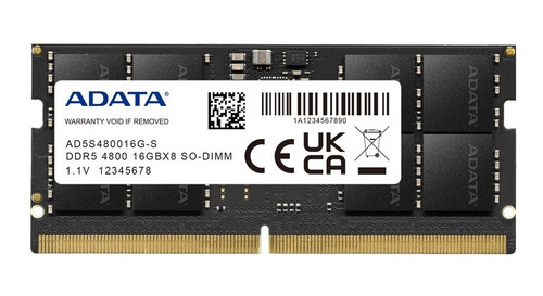 Imagen 2 de 3 de Memoria Ram Portátil 16gb Ddr5 Adata 4800 Mt/s