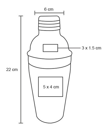 Imagen 4 de 9 de Coctelera Shaker Bar Bebidas 540 Ml Acero