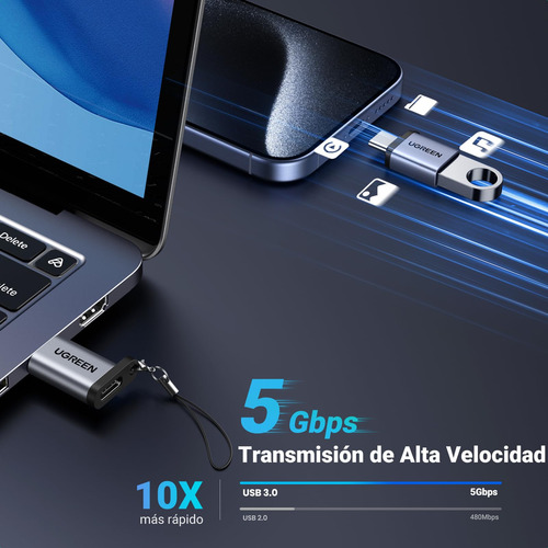 Ugreen Adaptador Usb 3.0 A Usb C, 3.1 Tipo C A 3.0 Tipo A He