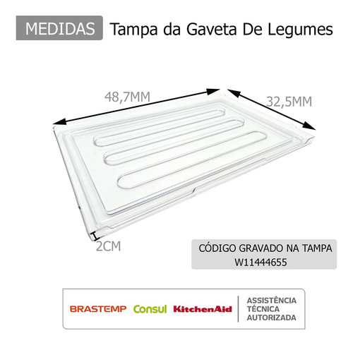 Cubierta de cajón para verduras Refrigerador Crm44