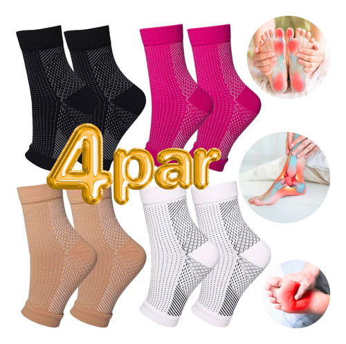 4par Calcetines Compresión Pie Fascitis Plantar Tobilleras F