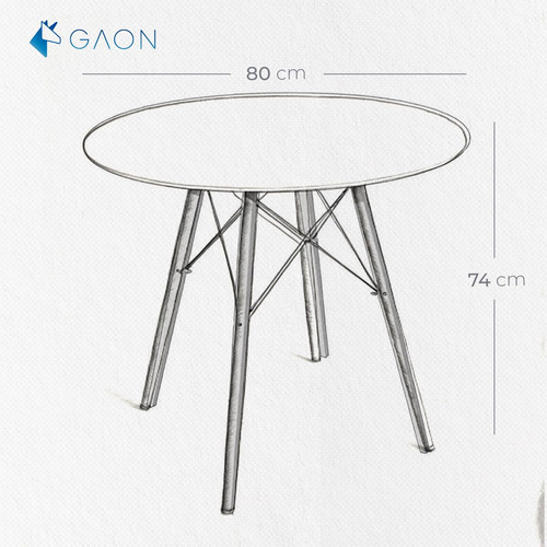 Mesa Comedor Eames Redonda Minimalista 4 Sillas Negro Color De La Tapa Color De Las Patas