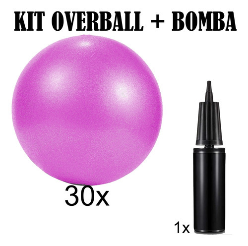 Kit C/ 30 Bola De Overballs 25 Cm+ 1 Bomba De Encher