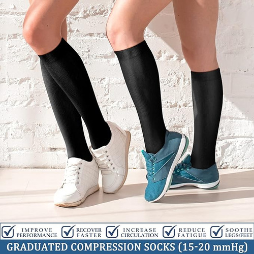 Calcetines De Compresión De Cobre: 15-20 Mmhg Para Ejercicio