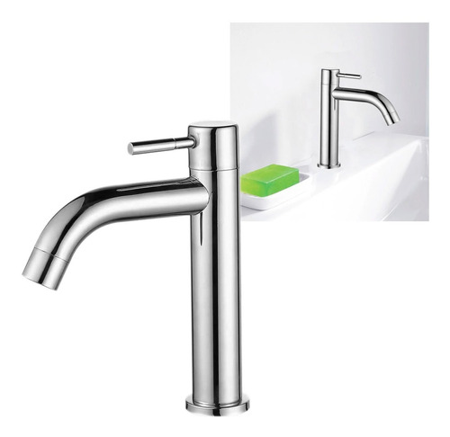 Llave Individual Monomando Monoagua Lavabo Cromo Dica 4461