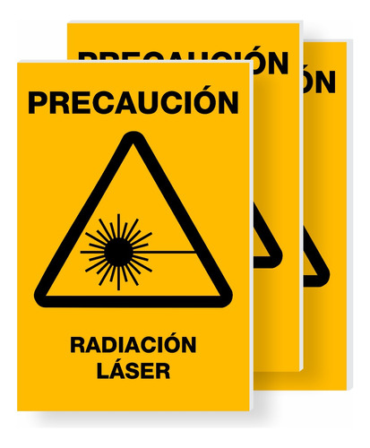 Señalamiento Radiación Láser 30x20 3 Piezas