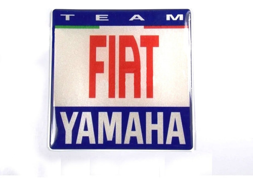 Emblema Adesivo Resinado  Yamaha Team Fiat 8x8 Cms Cor ADESIVO EMBLEMA GRÁFICO TEAM FIAT