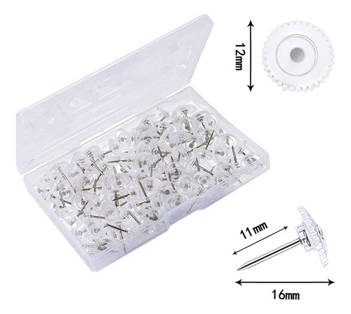 200 Uds., Alfileres De Empuje Transparentes, Tachuelas Para
