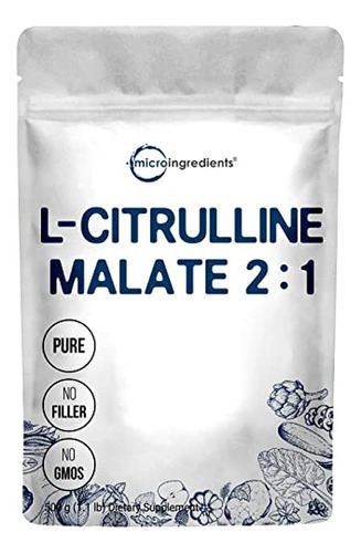 Pure L Citrulline Malate 2: 1 En Polvo, 500 Gramos, Sin Rell