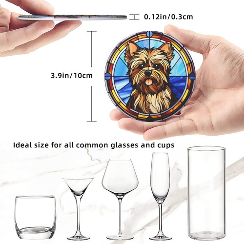 Juego De 6 Posavasos Yorkshire Terrier Regalo Para Mamá