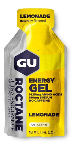 Suplemento en gel GU  Roctane Roctane Energy Gel carbohidratos sabor lemonade en sachet de 32g