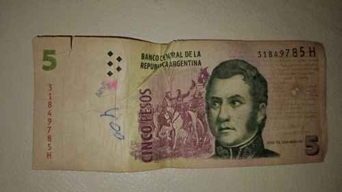 $5 Argentinos Billete Fuera De Circulación 