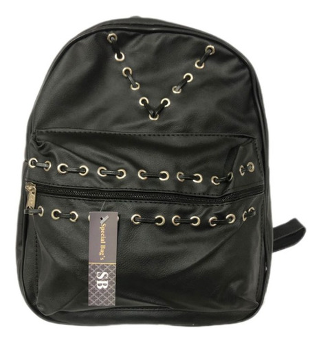 Mochilas Urbanas Con Tachas Negras, Cuero Sintético