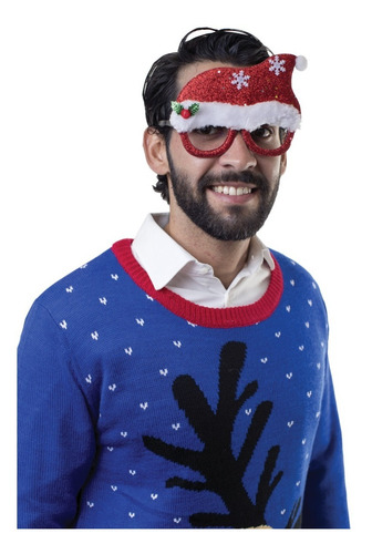 Lentes Navideños Gorro De Santa Disfraz Fiesta Navidad