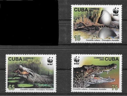 Estampillas Cuba 2003 - Wwf / El Cocodrilo Cubano