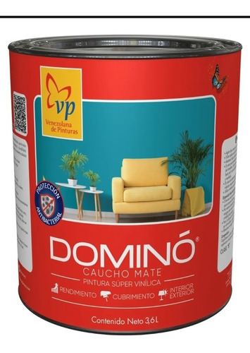 Vp Domino Pintura Caucho Mate Negro Infinito Galon