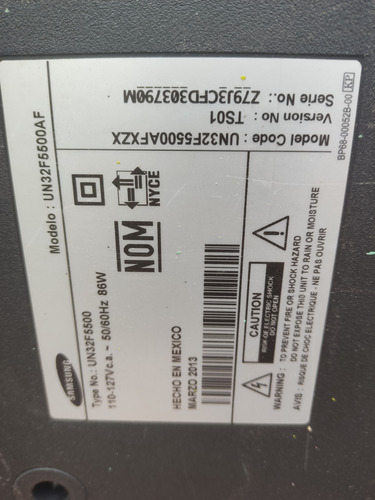Pantalla Samsung Modelo Un32f5500af Se Vende Por Partes Preg (Usado)
