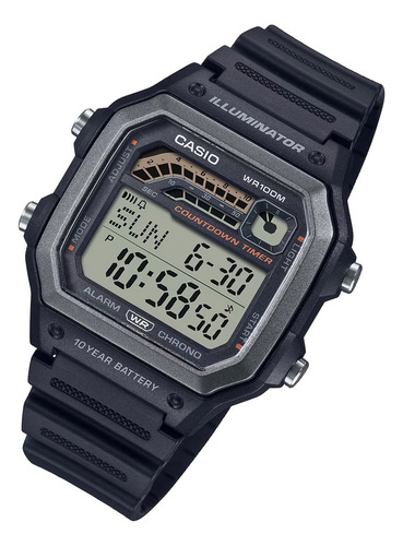 Reloj Casio Hombre Ws-1600h Wr 100 Mts 10 Años Bateria