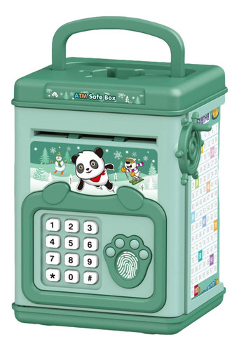 Cofre Eletrônico Infantil Com Senha Mini Banco Verde