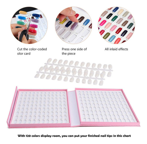 T Libro De Gráfico De Visualización De Color De Uñas Rosado