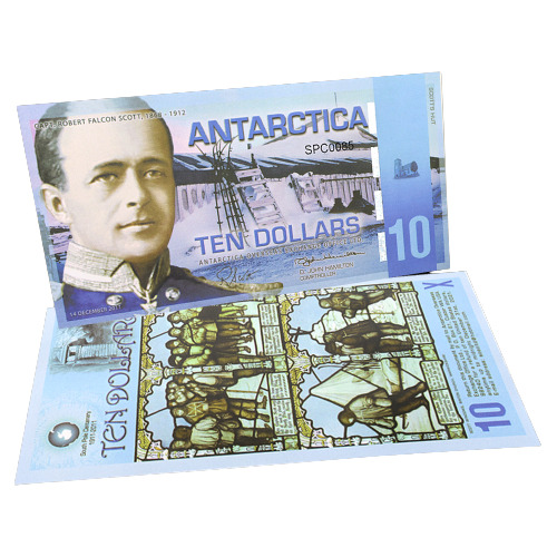 Billete Souvenir Antartica 10 Dollar Sin Valor Nominal