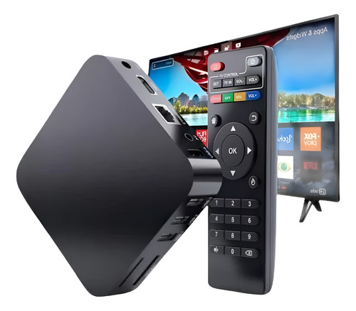 Tv Box Convertidor Smart 6k Android Negro Estándar