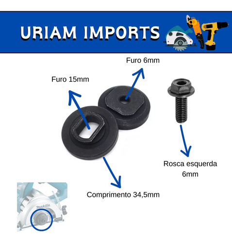 Parafuso + Flange Interno/externo - Serra Mármore Makita