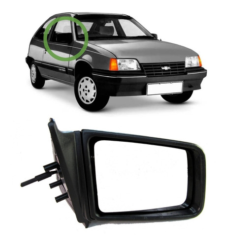 Retrovisor Kadett Ipanema 1989 1990 1991 1992 1993 1994 1995 1996 1997 1998 Com Controle Manual - Lado Direito