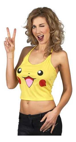 Crop Top Chica Pokemon Pikachu Jigglypuff Squirtle Kawai