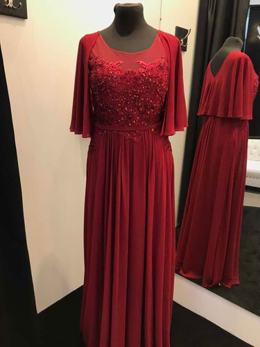 Vestido De Fiesta Rojo Borgoña Kayarall Alta Costura