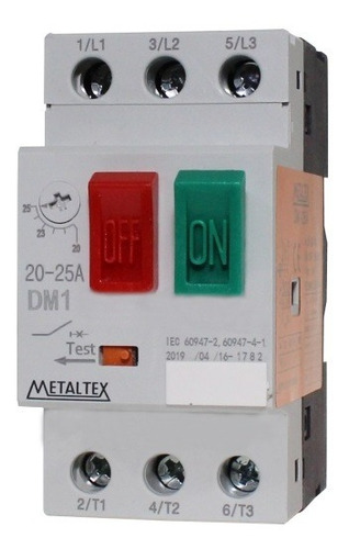 Disjuntor Motor Com Ajuste De 20 Até 25a - Metaltex (i)