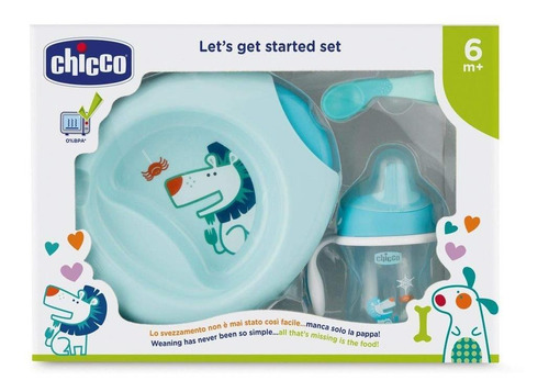 Chicco Set De Alimentación Primeras Comidas 6m+, Color Azul