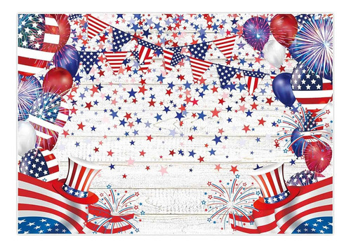 Allenjoy 7x5ft Independence Day Backdrop American Flag Stars