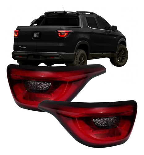 Lanterna Traseira Fiat Toro 2016 2017 2018 Com Led