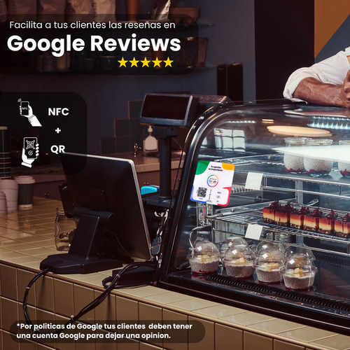 Placa Para Google Reseñas | Con Chip Nfc Y Codigo Qr