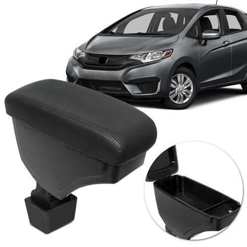 Apoio De Braço Honda Fit/wrv 15/18 Preto C/ Costura Preta