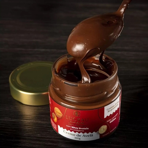Imagem 4 de 8 de Creme De Avelã Zero Açúcar Diet Luckau 160g